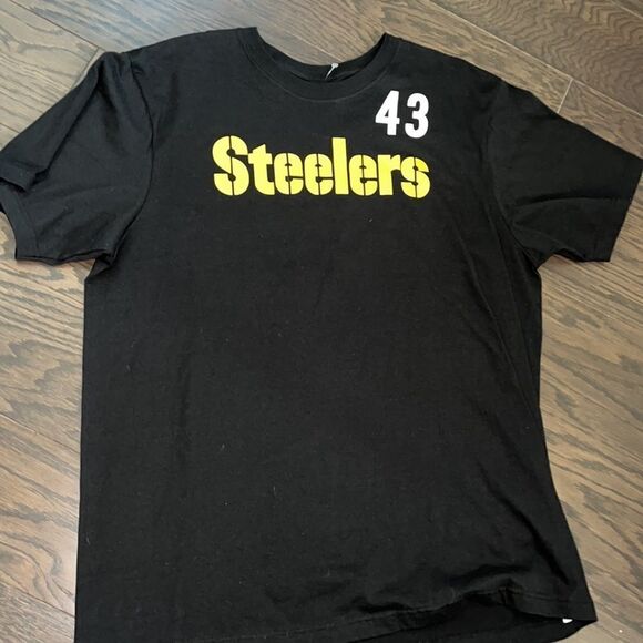 Black New DeadstockTroy Polamalu Pittsburgh Steelers #43 Jersey T Shirt 2XL/XXL - Picture 4 of 5